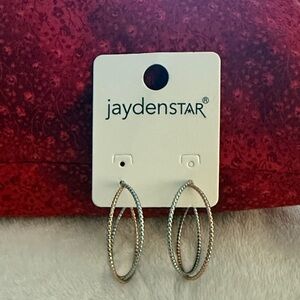 Two Tone Hoop Earrings.  Brand New!